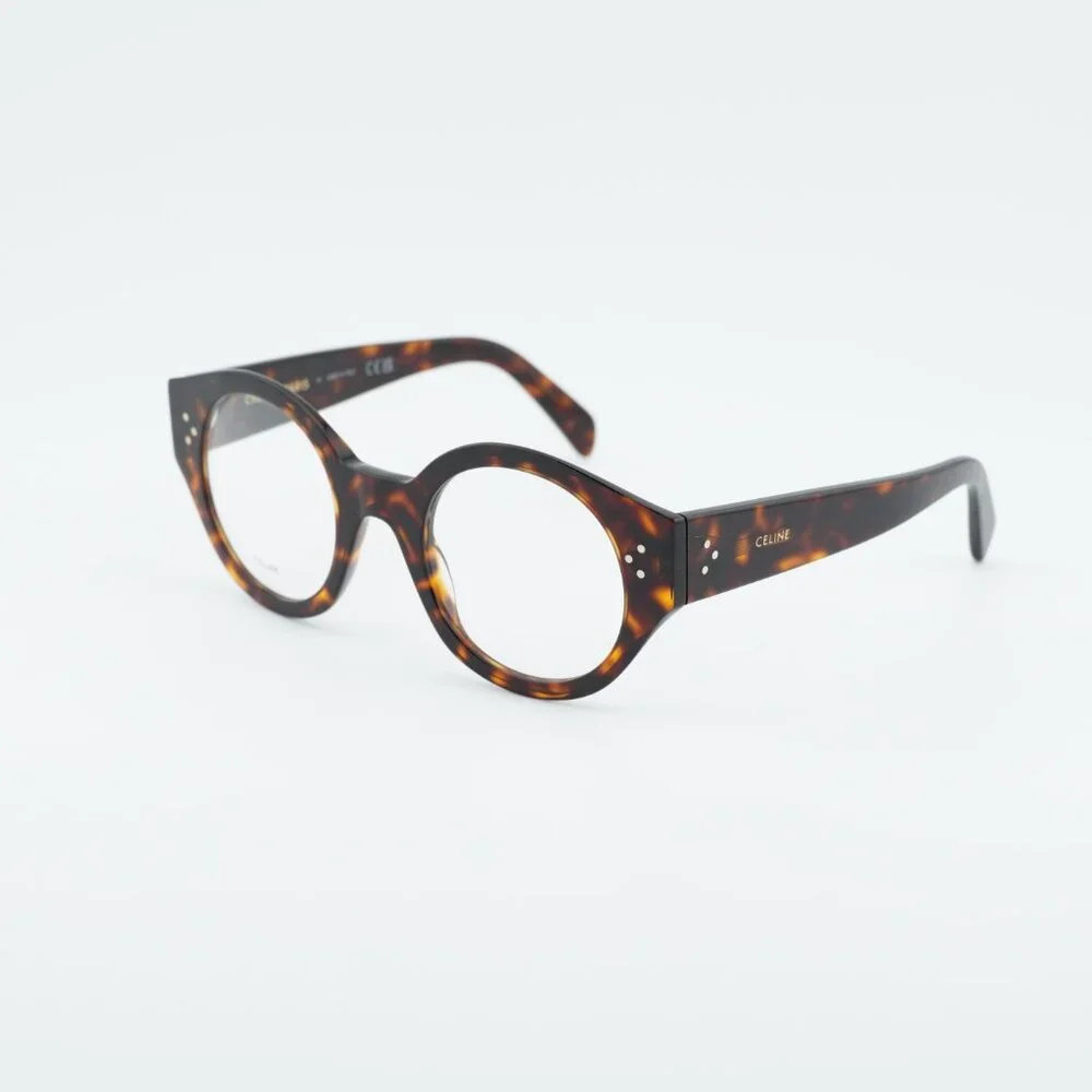 Celine CL50123I 052 Eyeglasses Havana 48mm Round Frame